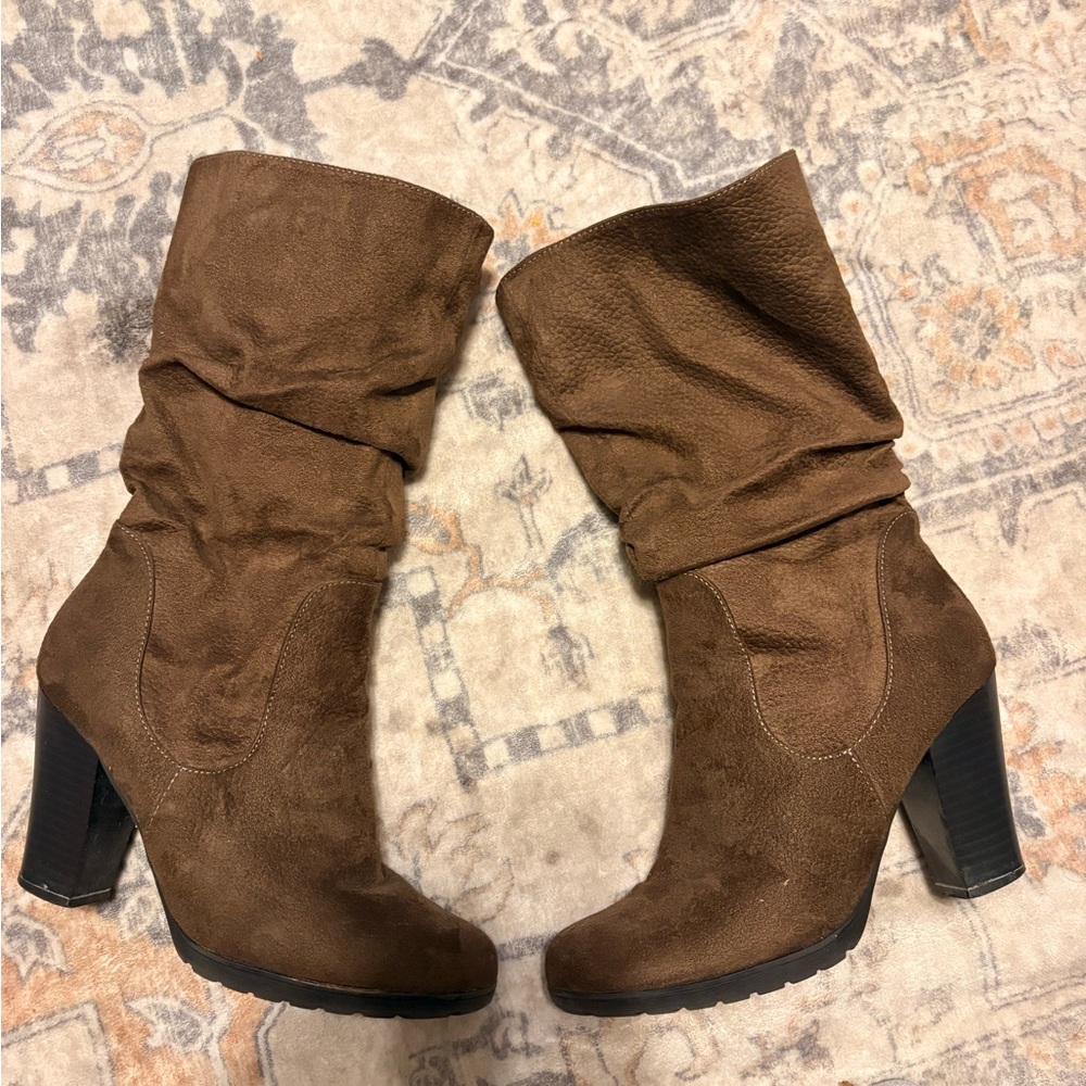 Elegant Brown Heeled Boots for Women